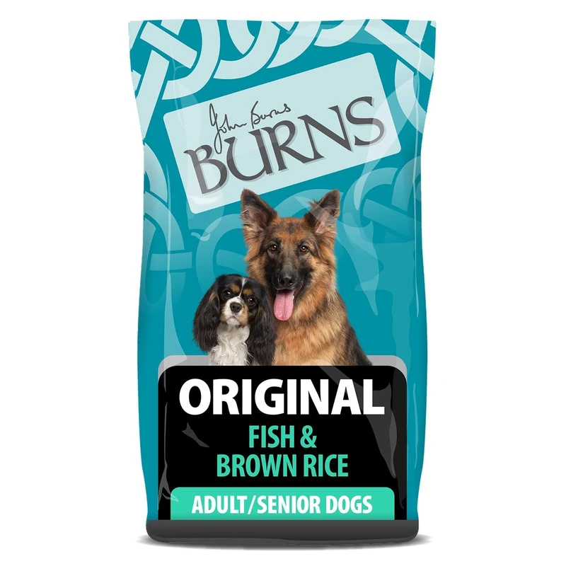 Burns Pet Nutrition Hypoallergenic Complete Dry Dog Food Adult and Senior Dog Original Fish and Brown Rice 12 kg