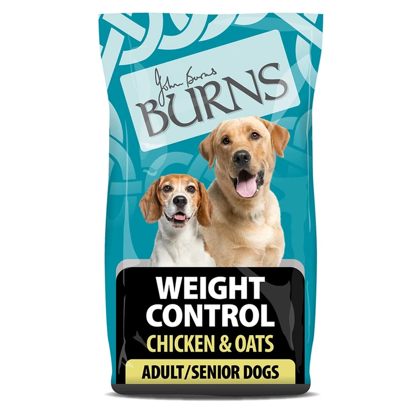 Burns Pet Nutrition Hypoallergenic Complete Dry Dog Food Adult and Senior Dog Weight Control Chicken and Oats 12 kg