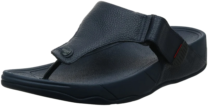 Fitflop Men's Trakk Ii Leather Toe-Post Sandals, Navy, 11.5