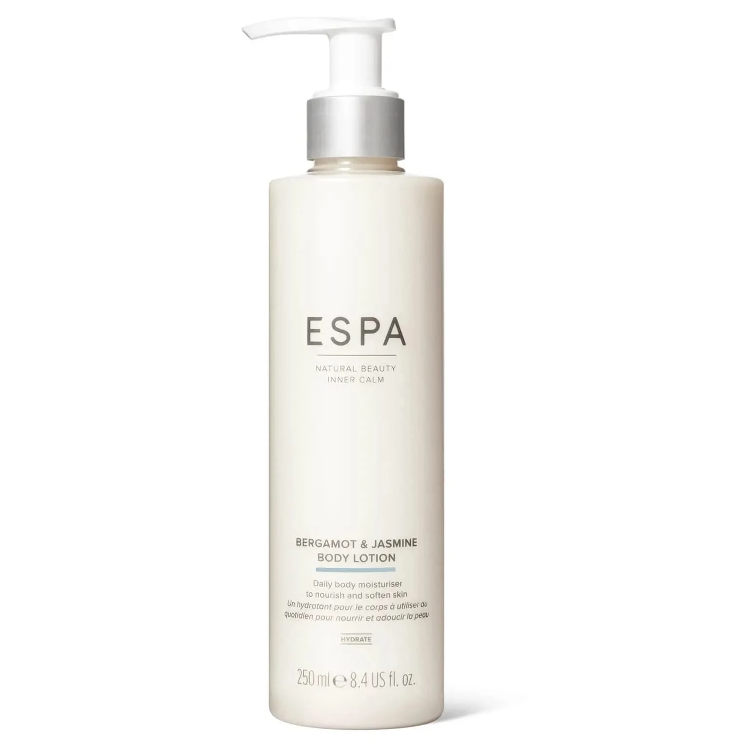 ESPA | Bergamot & Jasmine Body Lotion | 250ml | Moisturises, Nourishes & Softens | Luxurious Blend of Pure Essential Oils | 100% Natural Fragrance