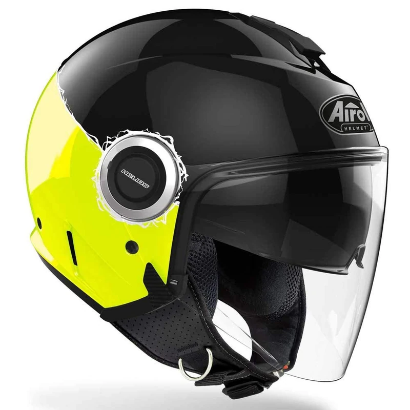 Airoh Men's HEF31 Helmet, Black/Yellow Gloss, XS