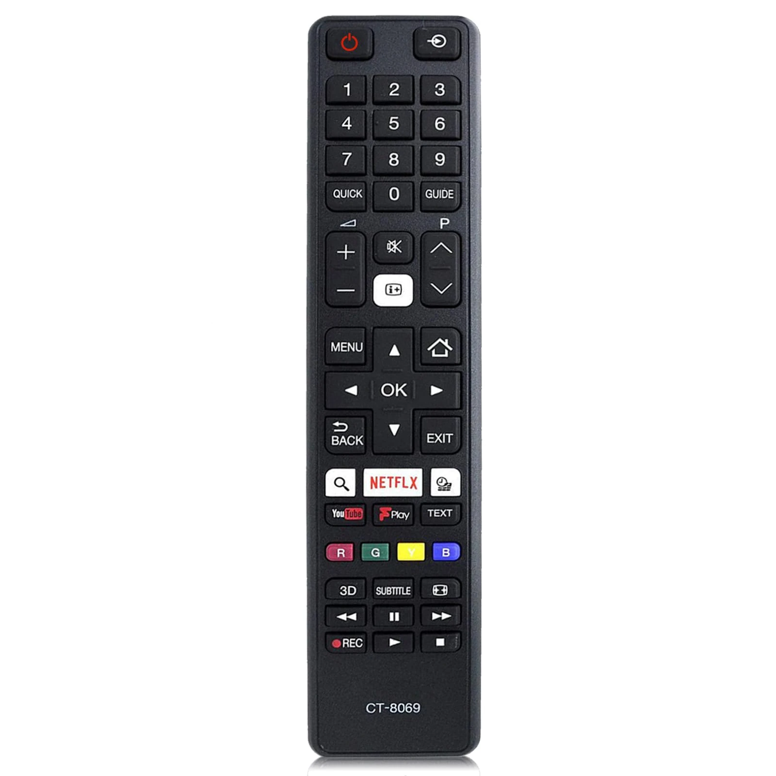 MYHGRC Replacement TOSHIBA CT-8069 Remote Control for Toshiba Regza LED LCD TV with Shortcut Buttons - No Setup Required
