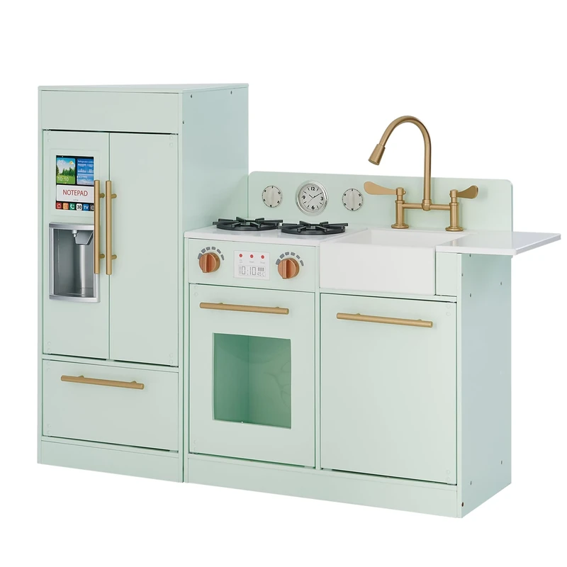 Teamson Kids Childrens Little Chef Charlotte Wooden Play Kitchen Mint TD-12302M