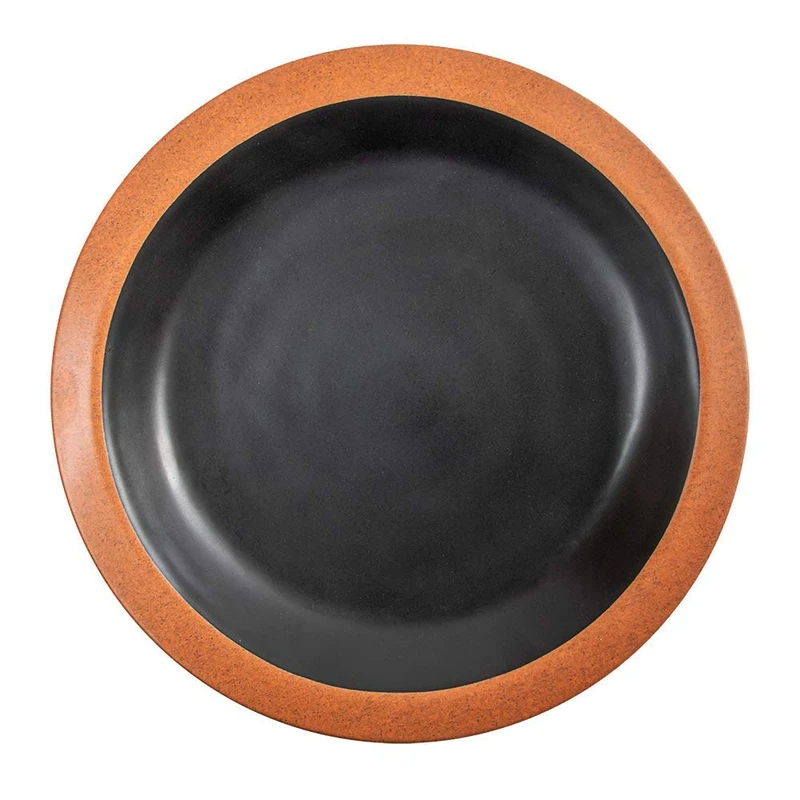 12 Units - Plates 650 ml Ø25.4 x 3.4 cm Black Melamine