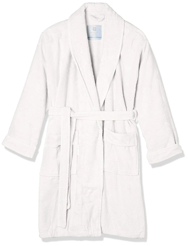 Heckett Lane Bath Bath Robe, 60% Bamboo Viscose, 40% Cotton, Off-White, L, 1.0 Pieces