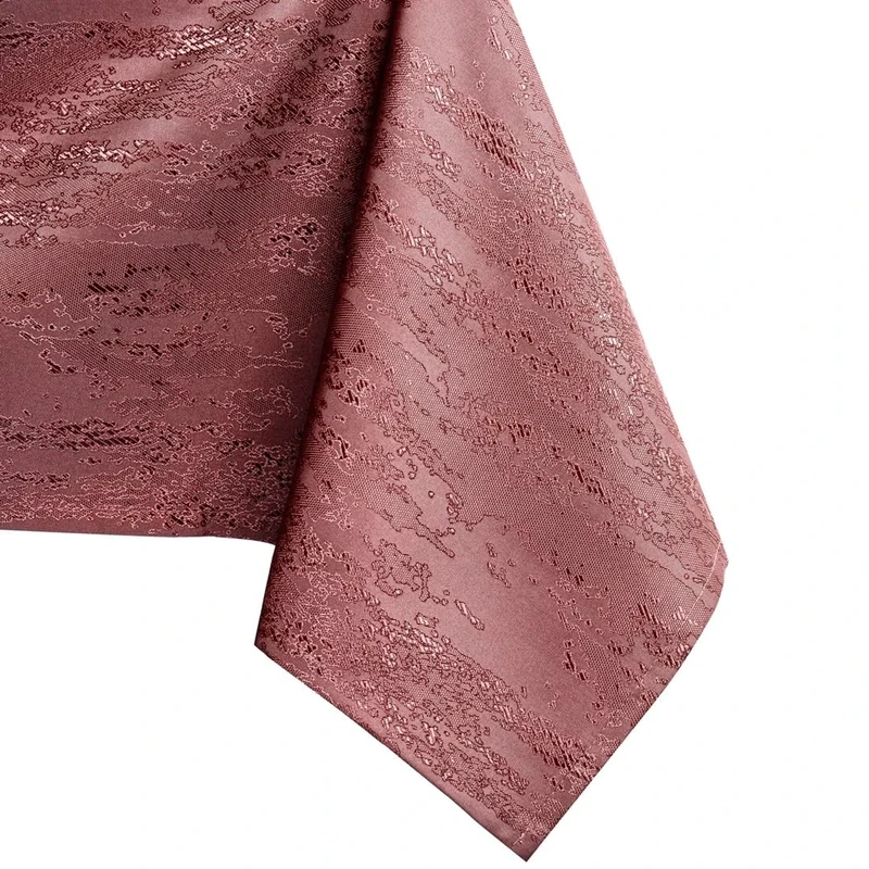 AmeliaHome Tablecloth 150 x 350 cm, Stain Protection, Lotus Effect, Washable, Water Repellent, Vesta Ornament, Dusky Pink