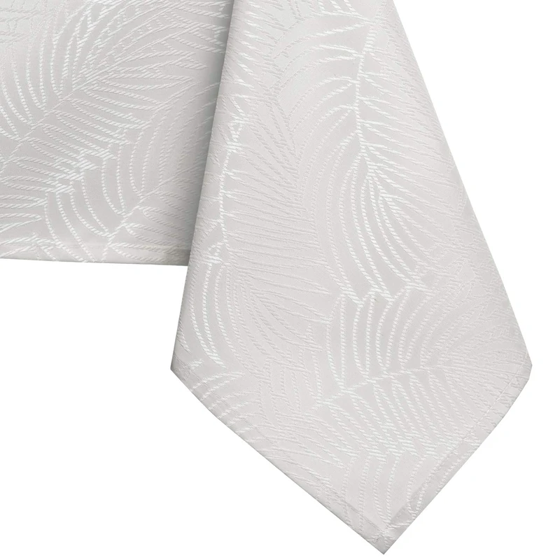 AmeliaHome Tablecloth 150 x 300 cm Tablecloth Stain Protection Lotus Effect Washable Water-Repellent Ornament Ecru Gaia