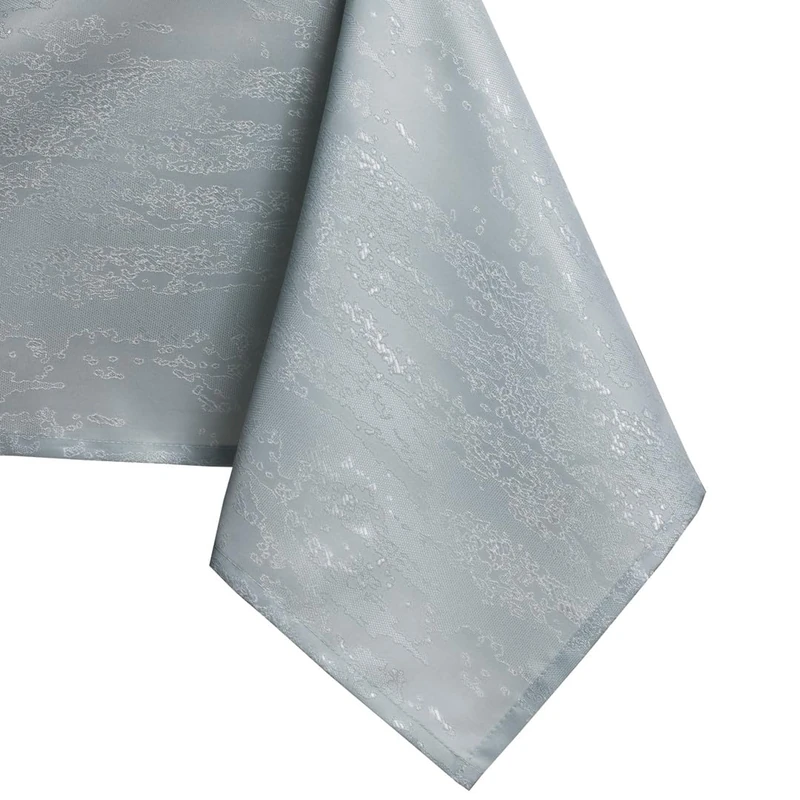 AmeliaHome Tablecloth 140 x 140 cm, Stain Protection, Lotus Effect, Washable, Water Repellent, Vesta Ornament, Silver