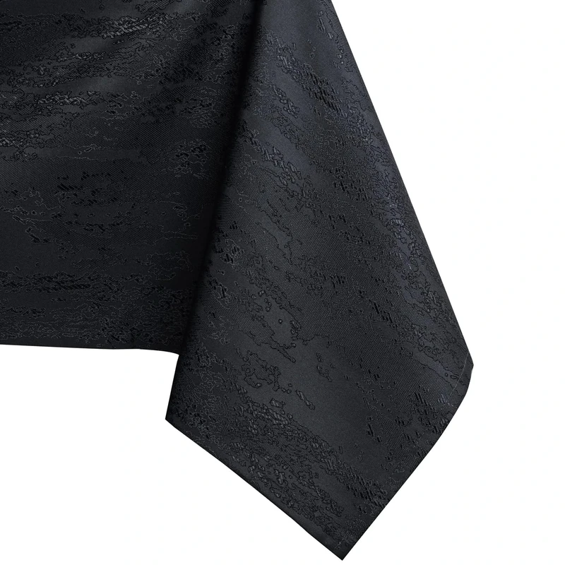 AmeliaHome Tablecloth 140 x 400 cm, Stain Protection, Lotus Effect, Washable, Water-Repellent Table Cloth, Vesta Ornament, Black