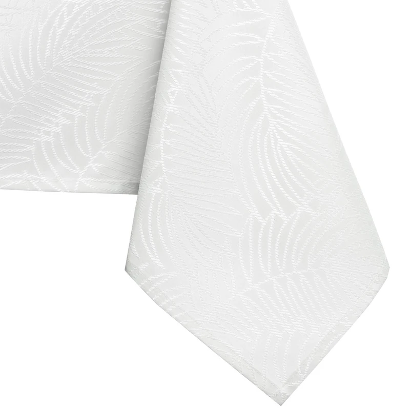 AmeliaHome Lotus Effect Water-Repellent Tablecloth Polyester Gaia 140 x 200 cm Oval White