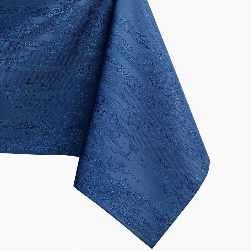 AmeliaHome Tablecloth 140 x 320 cm, Stain Protection, Lotus Effect, Washable, Water Repellent, Vesta Ornament, Dark Blue
