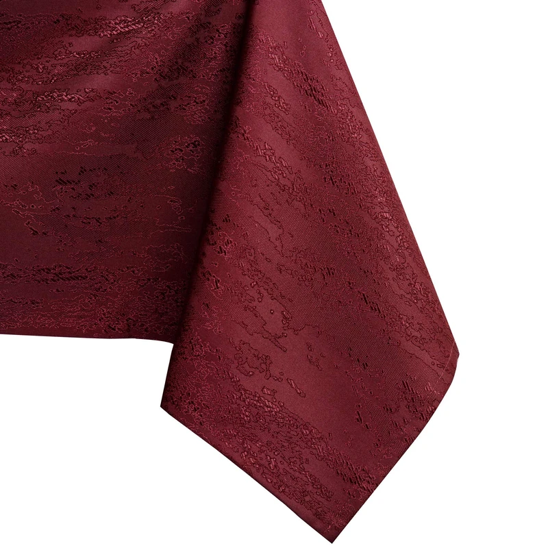 AmeliaHome Round Tablecloth Tablecloths Table Covers 110 x 110 cm Lotus Effect Water-Repellent Snakeskin Pattern Vesta Bordeaux 70489