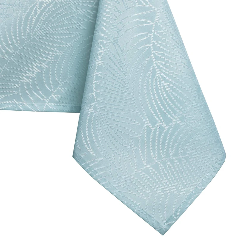 AmeliaHome Tablecloth 140 x 500 cm, Stain Protection, Lotus Effect, Washable, Water Repellent, Gaia Ornament, Light Blue