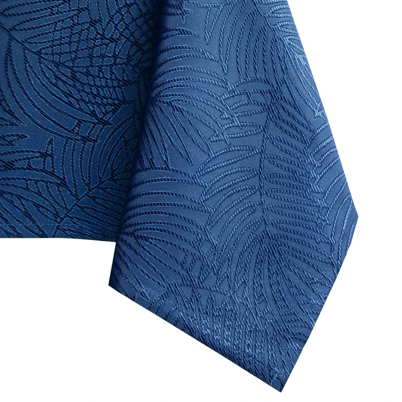 AmeliaHome Water-repellent Lotus Effect Polyester Tablecloth Gaia 110 x 200 cm Dark Blue