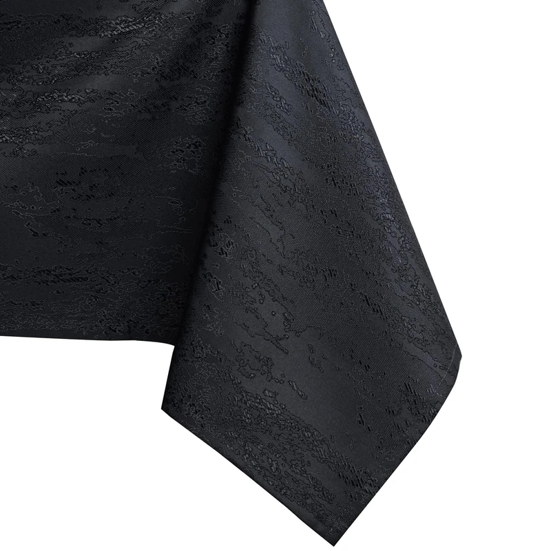 AmeliaHome Tablecloth 140 x 350 cm, Stain Protection, Lotus Effect, Washable, Water-Repellent Table Cloth, Vesta Ornament, Black