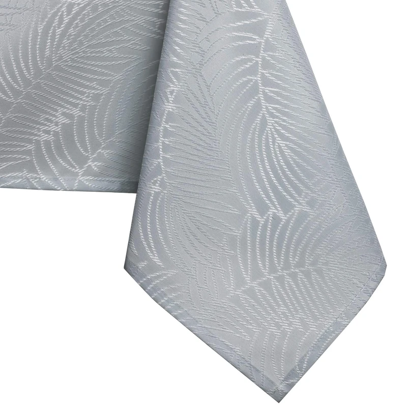 AmeliaHome Lotus Effect Water-Repellent Tablecloth Polyester Gaia 140 x 200 cm Oval Silver