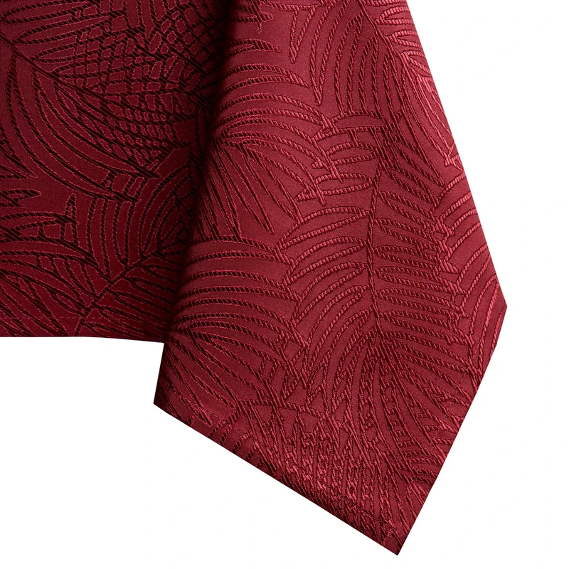 AmeliaHome Lotus Effect Water-Repellent Tablecloth Polyester Gaia 150 x 150 cm Round Bordeaux