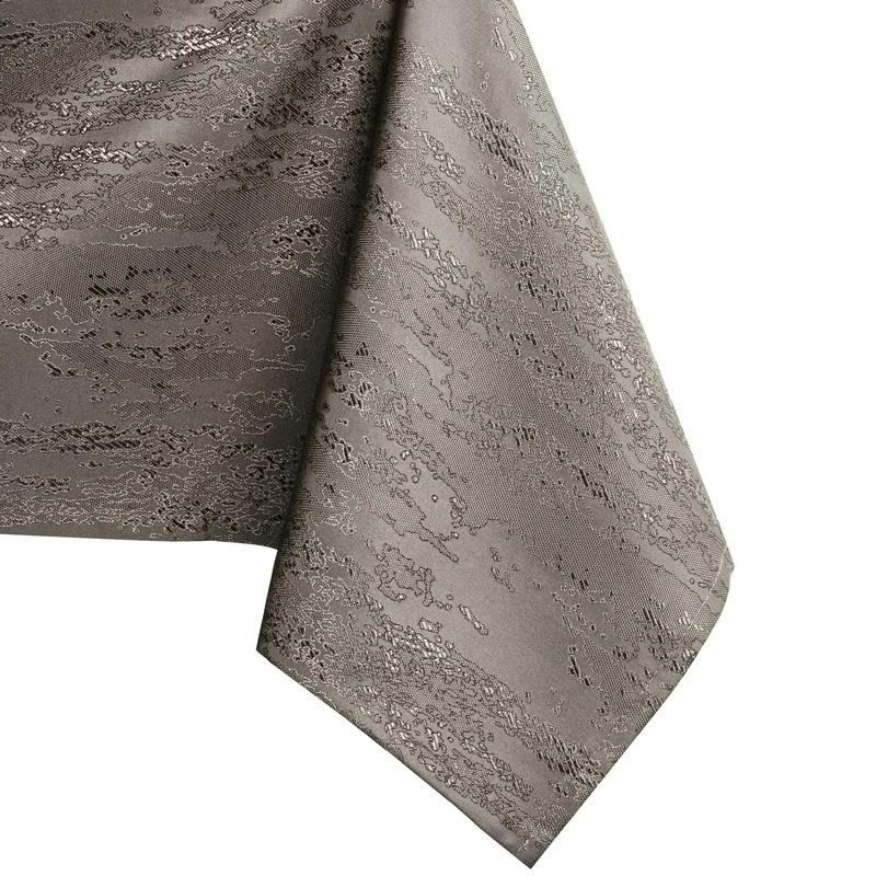 AmeliaHome Oval Tablecloth 140 x 200 cm Tablecloth Stain Protection Lotus Effect Washable Water-Repellent Ornament Vesta Cappuccino