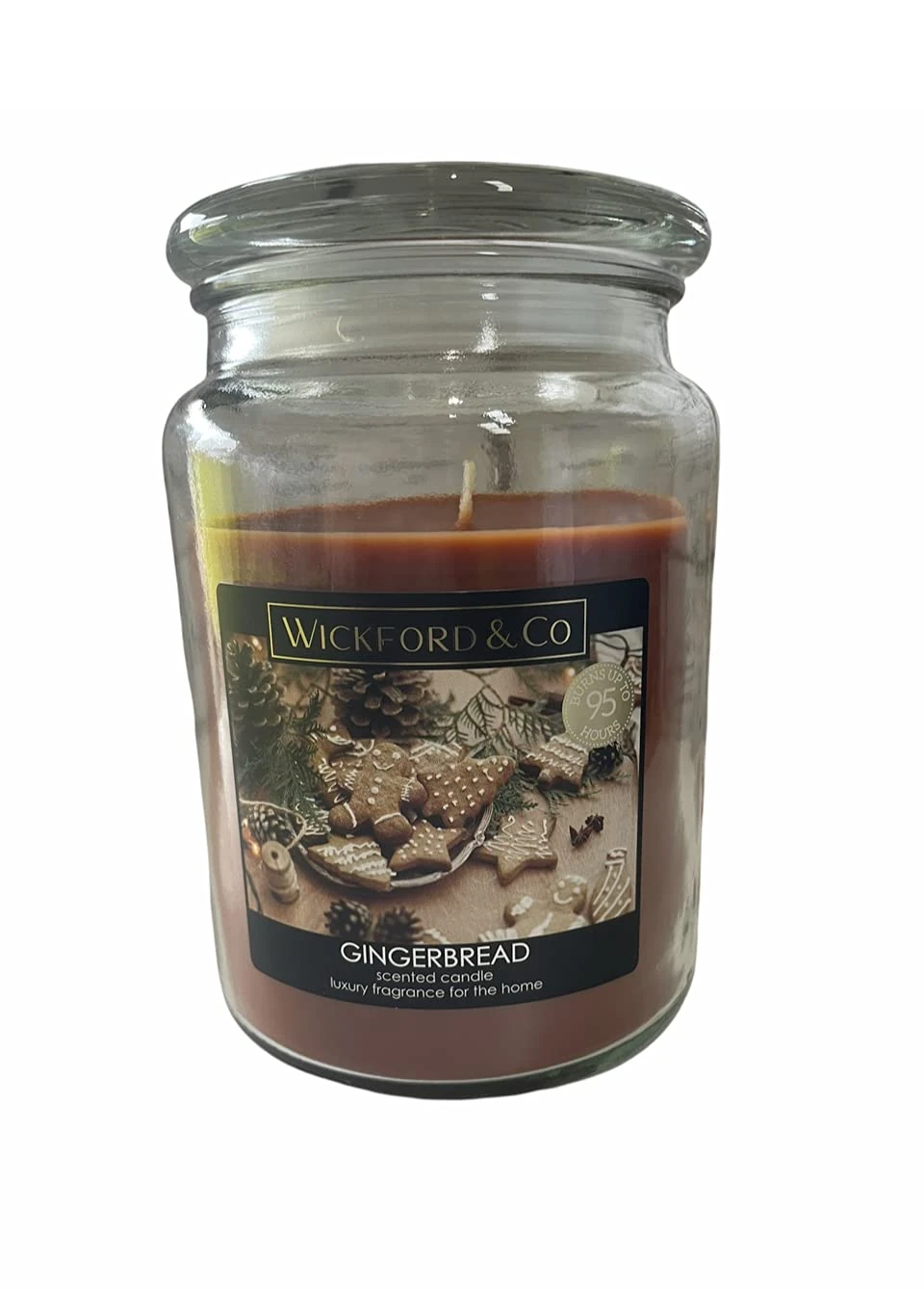 Wickford & Co Christmas Spirit Scented Candle - up to 95 Hours Burn time (Gingerbread)
