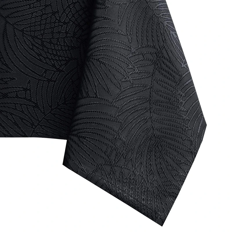 AmeliaHome Tablecloth 140 x 340 cm, Stain Protection, Lotus Effect, Washable, Waterproof, Gaia Ornament, Black