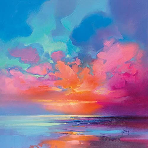 Scott Naismith WDC101324 Printed Canvas 40 x 40 cm (Creation du Bleu 2), Multi-Colour, 40 x 40 x 3.8 cm - Image 1