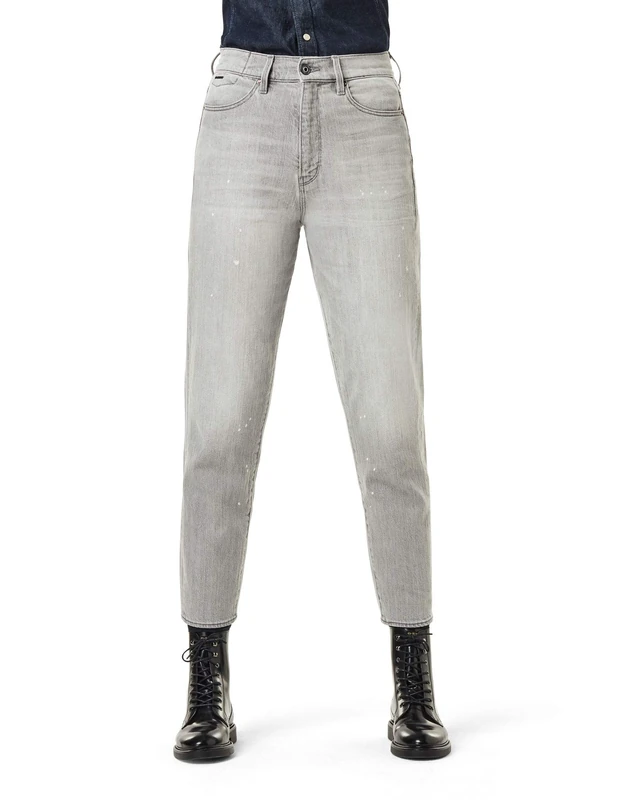 G-Star Women's Janeh Ultra High Mom Ankle Jeans, Grey (sun faded pewter grey D16083-C297-B473), 27W / 34L