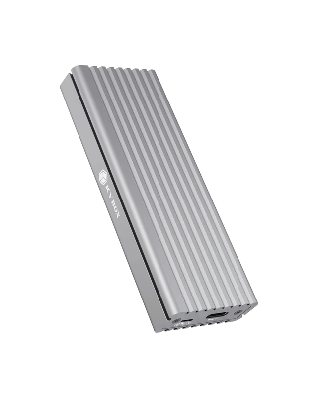 Icy Box External Type-C M.2 NVMe SSD Aluminium Enclosure, LED Power Light, USB3.1 Type C, Write Protection Switch, 1000MBs Transfer Rate Via USB3.0, Two Year Warranty