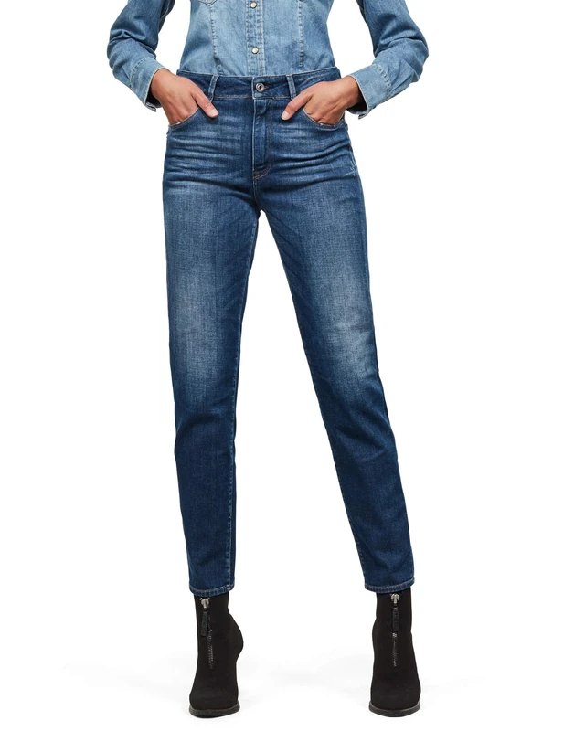 G-Star Women's 3301 High Straight 90's Ankle Colored Jeans, Blue (faded cobalt D09988-C046-B201), 26W / 32L