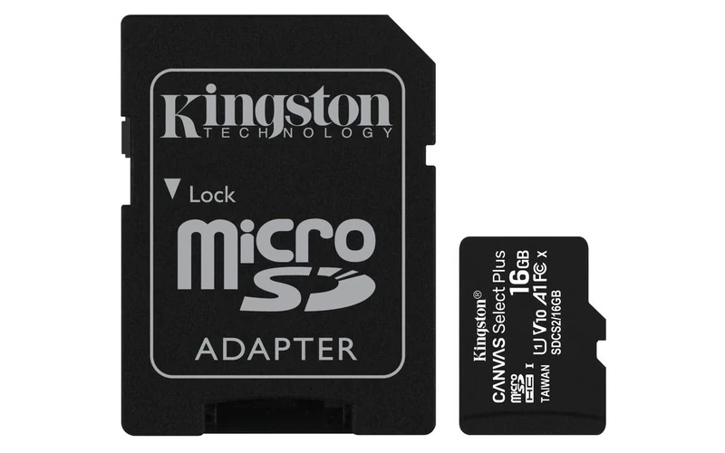 Kingston Canvas Select Plus microSD Card SDCS2/16 GB-3P1A Class 10 (3 x cards, SD Adapter Included)