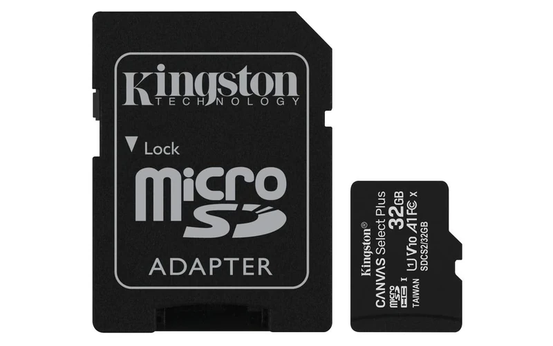 Kingston Canvas Select Plus microSD Card SDCS2/32 GB-2P1A Class 10 (2 x cards, SD Adapter Included)