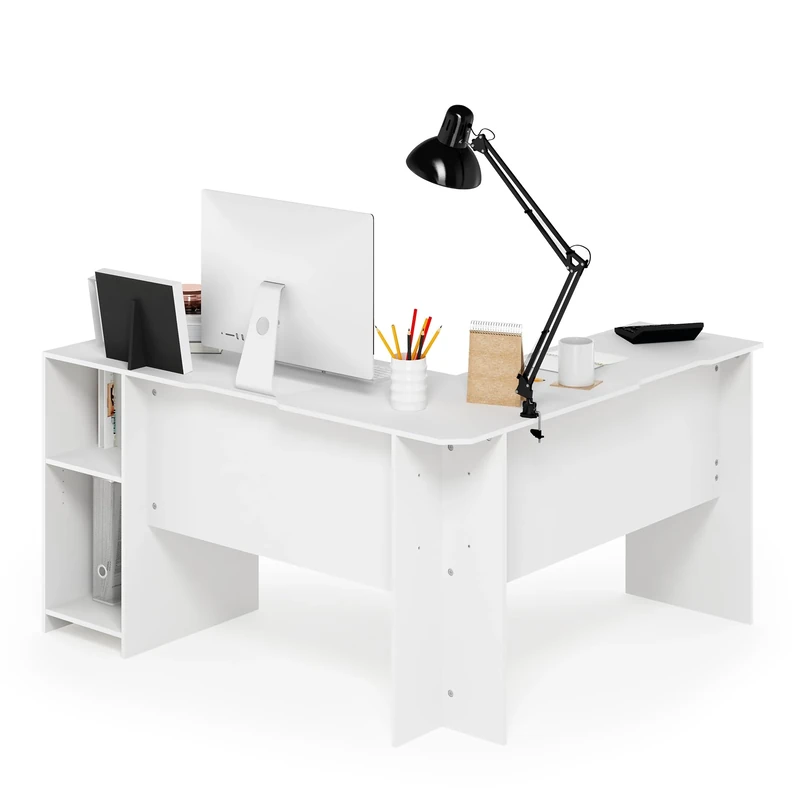 Furinno Computer Desks, Wood, White, one size
