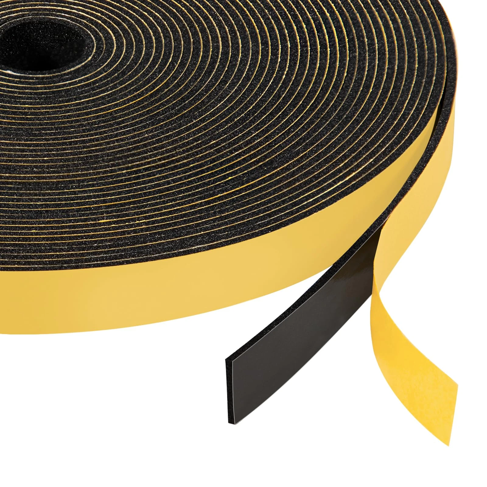 Yotache Adhesive Foam Tape Weather Stripping 12mm Wide X 1.5mm Thick Black, Seal Gasket for Speaker, Door Insulation, Soundproofing, Rattle,10mLength
