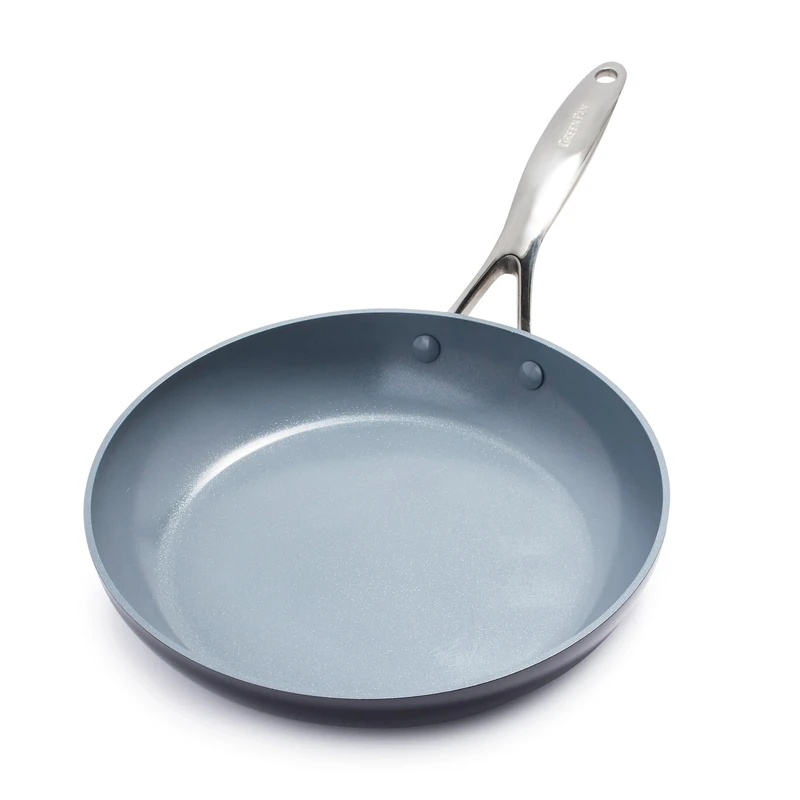 GreenPan Valencia Pro Hard Anodised Healthy Ceramic Non-Stick 28 cm Frying Pan Skillet, PFAS Free, Induction, Oven, Grey