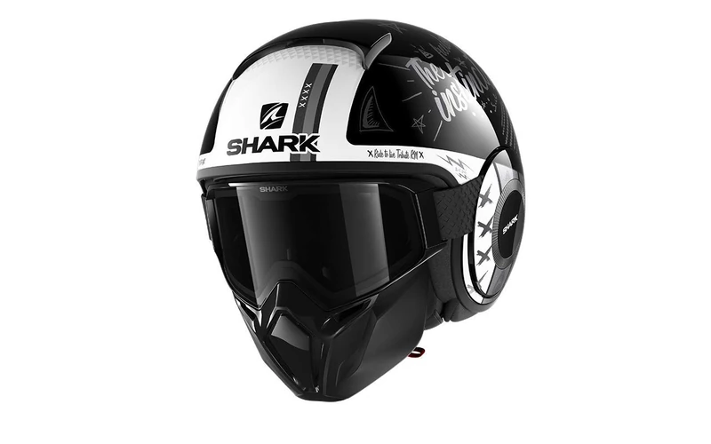SHARK Motorcycle helmets STREET DRAK TRIBUTE RM KAW, Black/White, XS