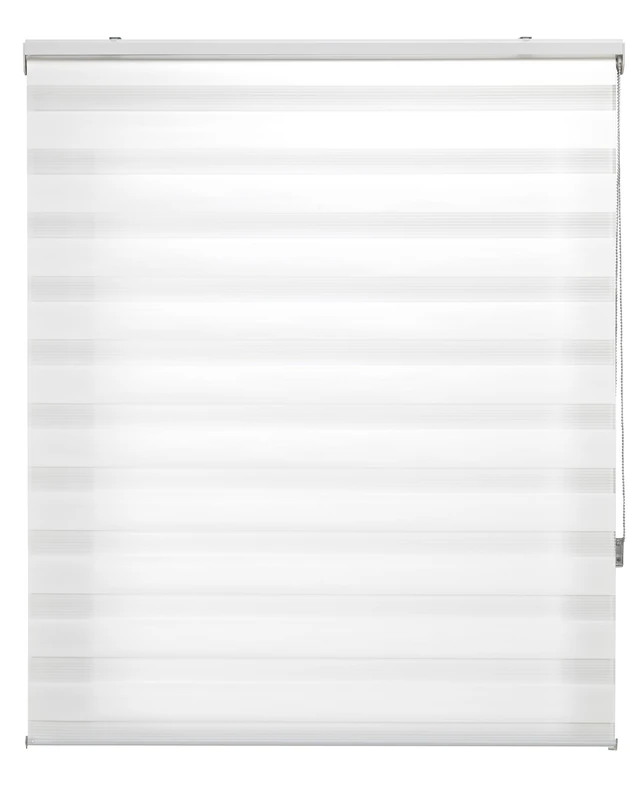 Blindecor Roller Blinds to Measure Night and Day - Off White, Blind 155 x 180 cm (Width x Height). Fabric Size 152 x 175 cm