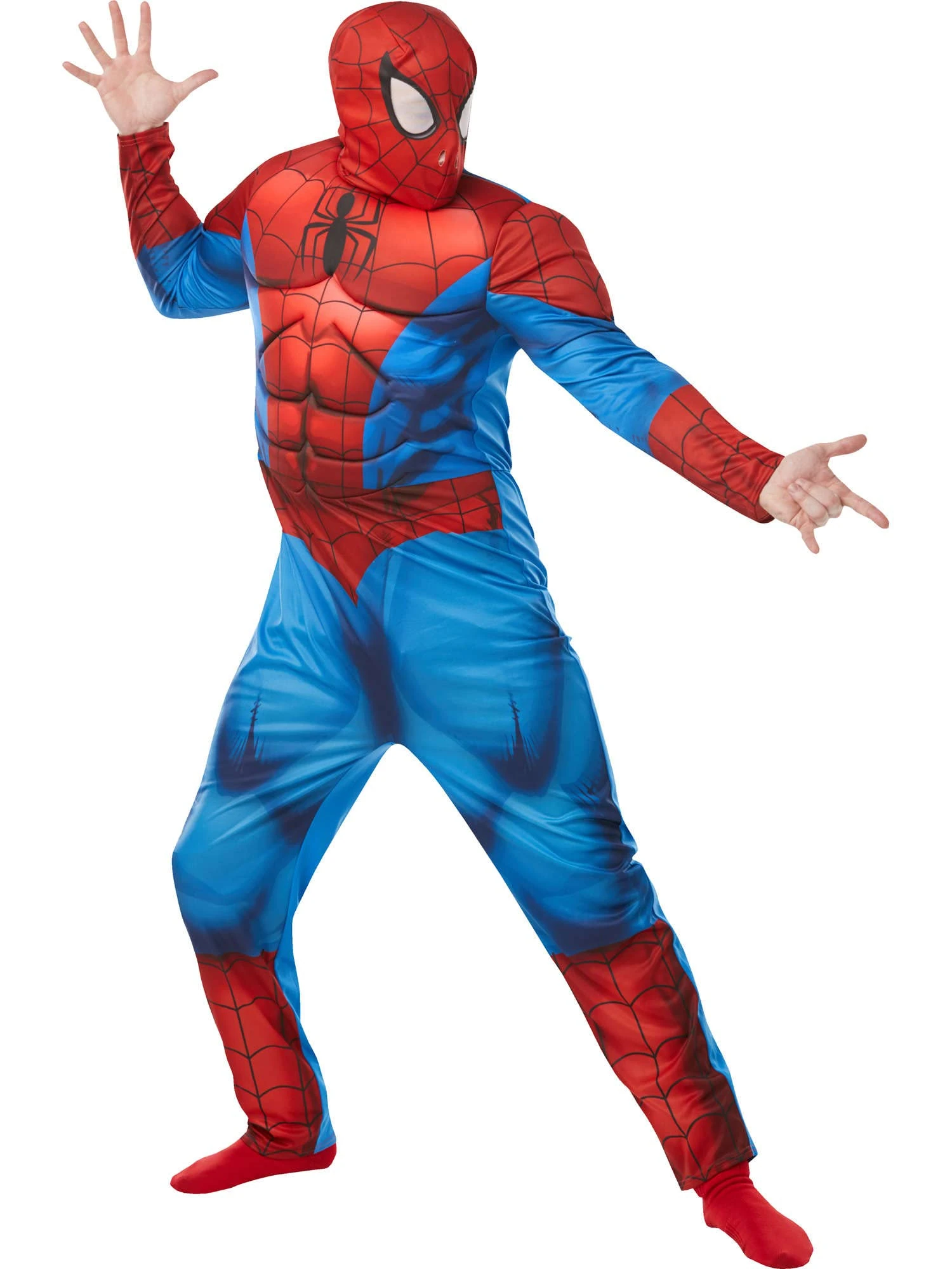 Rubies Official Disney Marvel Spider-Man, SuperHero Deluxe Costume, Adult Size Mens X-Large Halloween