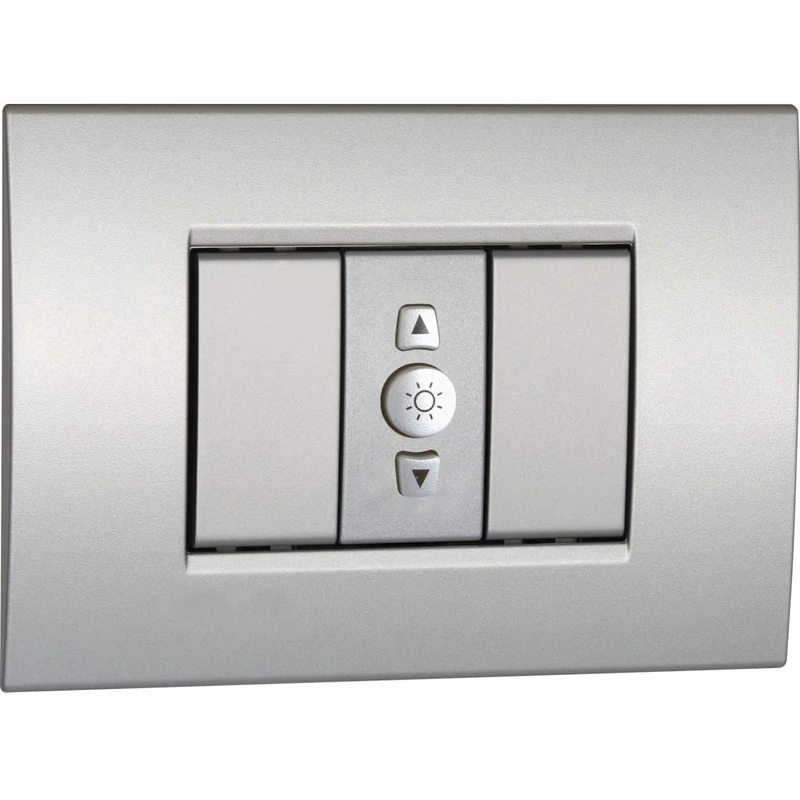VEMER VE781200 Model REGOLO Argento Dimmer for Controlling The luminosy Intensity of Lights. Flush-mounting, 230Vac. Color Silver - Image 1