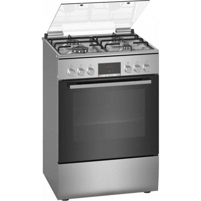 Bosch Series 4 HXN390D50L cooker Freestanding cooker Gas Black Stainless steel A