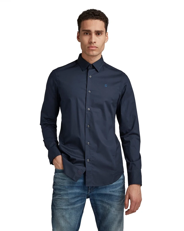 G-Star Men's Dressed Super Slim Shirt , Blue (mazarine blue D17026-C271-4213), S