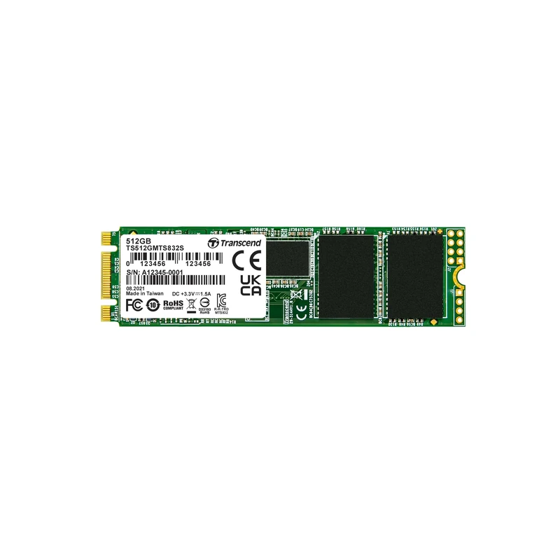 Transcend 512GB MTS832S M.2 2280 SATA III 6 Gb/s Internal Solid State Drive 3D TLC NAND with DRAM Cache Single-Sided Ultra Slim- TS512GBMTS832S