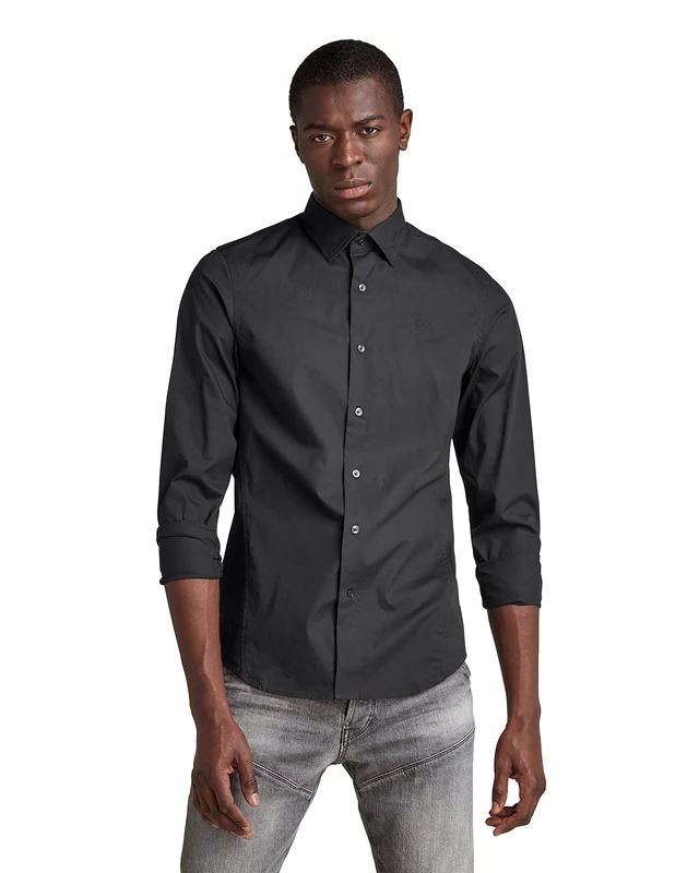 G-Star Men's Dressed Super Slim Shirt , Black (dk black D17026-C271-6484), XS