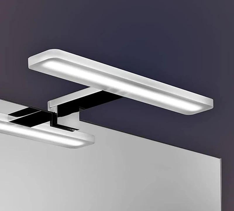 Kibath LED Wall Light, 60 cm, 13.8 W, Suitable for Bathrooms, Placement with Universal Bracket for Mirror, Furniture and Dressing Room. Cold Lighting Uniform. Made of Aluminium, 13.8 W, Bright Chrome,