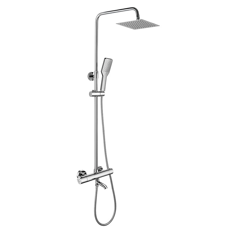 Kibath L465521 Thermostatic Shower Column Quad Tap Spout, Chrome Gloss