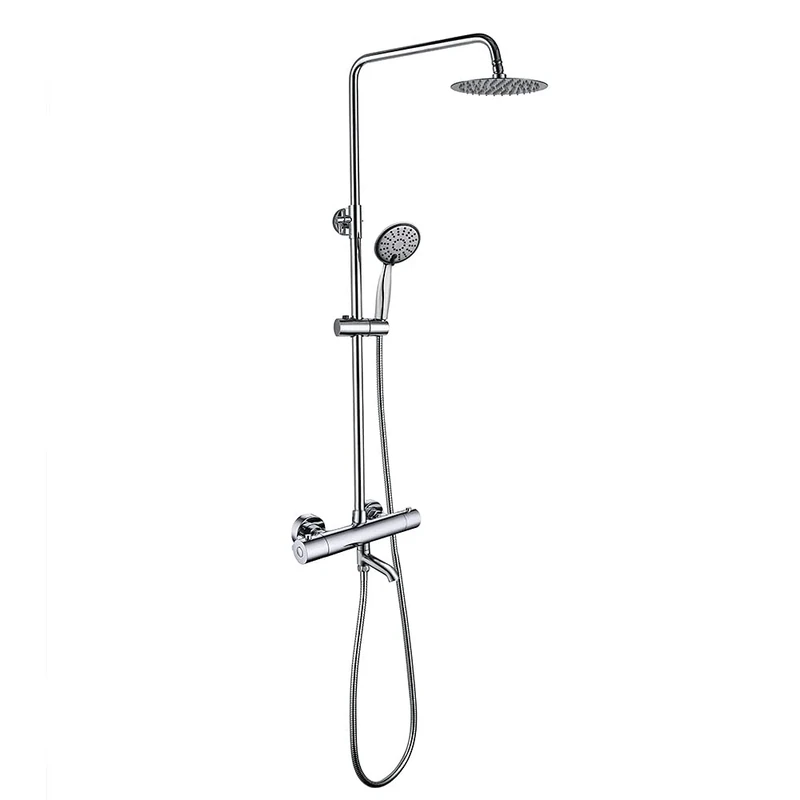 Kibath L455521 Thermostatic Shower Column Round Tap Spout Plus, Chrome Gloss