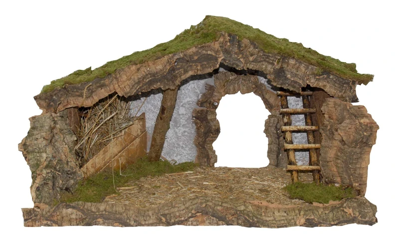 euromarchi Christmas Nativity Scene, Empty Shed, Stable, Ladder and Fienile, Wood, Straw and Musk, 23 x 12.5 x 13 cm, 23 x 12.5 x 13 cm