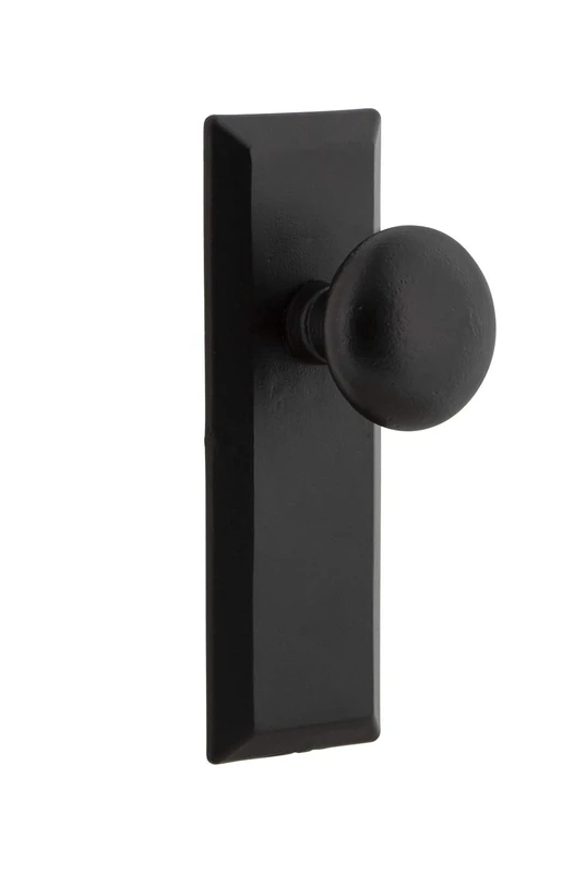 Nostalgic Warehouse 657317 Plate with Keep Knob Double, Black Iron, Dual Dummy - Image 1