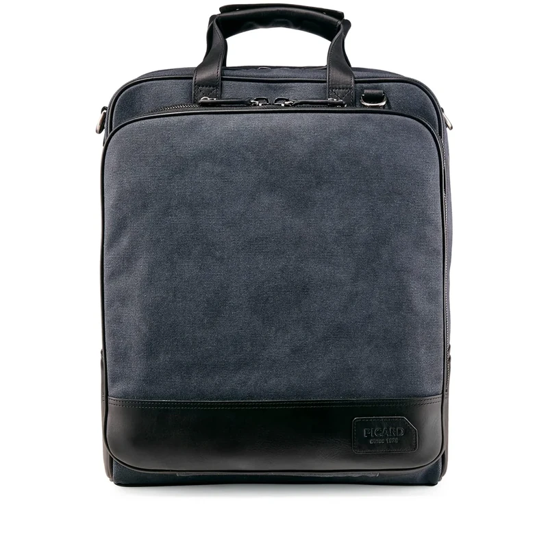 Picard The Force Men's Rucksack Made of Genuine Leather, One Size, Width 9.5 cm, Height 40 cm, Length 31 cm, with Zip, Business, Jeans Colour, Standard Size, Backpack