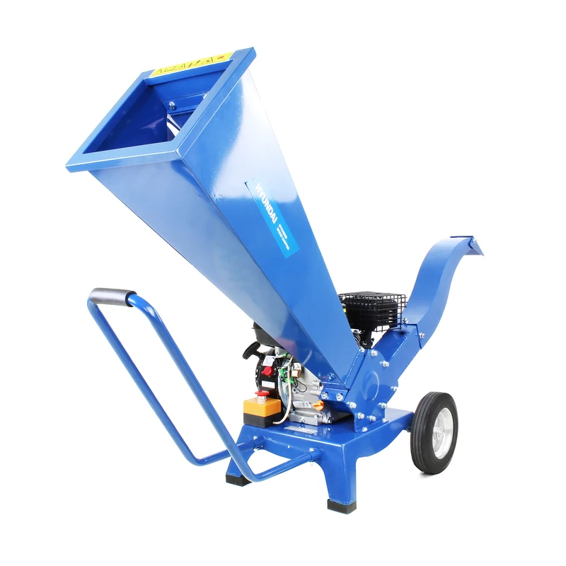 Hyundai 212cc 60mm Petrol Garden Wood Chipper Shredder, 4 Stroke Engine, Compact yet Powerful Chipper 2 Blade Drum Mechanism, 3 Year Warranty