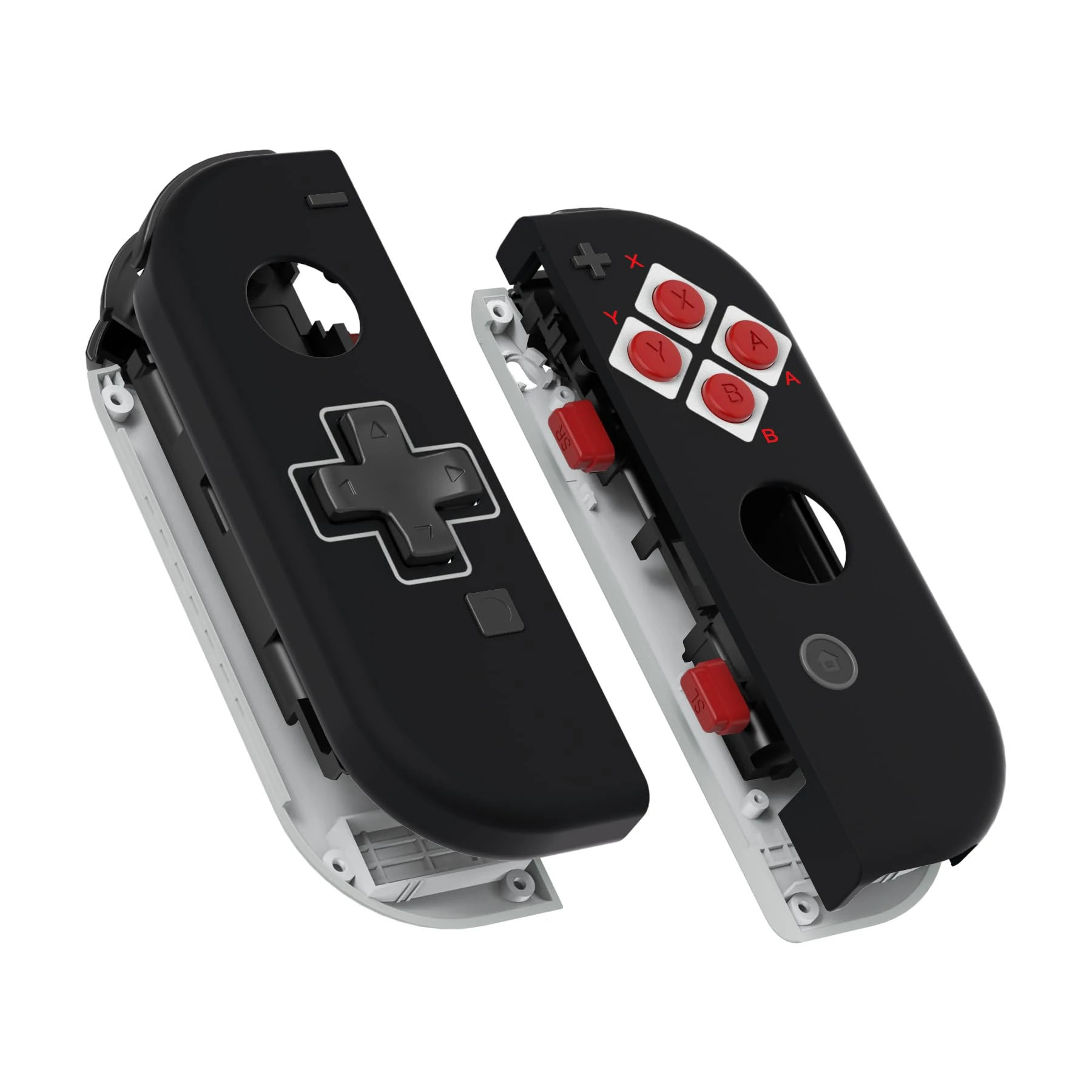 eXtremeRate Classics NES Style Joy con Handheld Controller Housing (D-Pad Version) with Full Set Buttons, DIY Replacement Shell Case for Nintendo Switch Joycon & Switch OLED Joy con