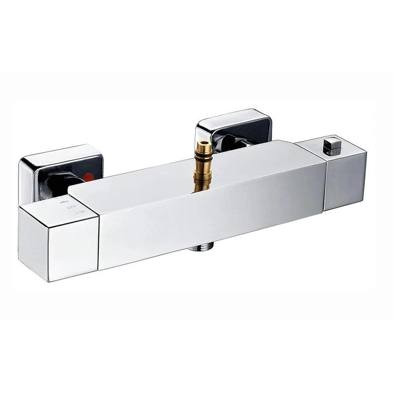 Kibath 464151 Thermostatic Shower Column Tap, Square Top Outlet, Chrome Gloss